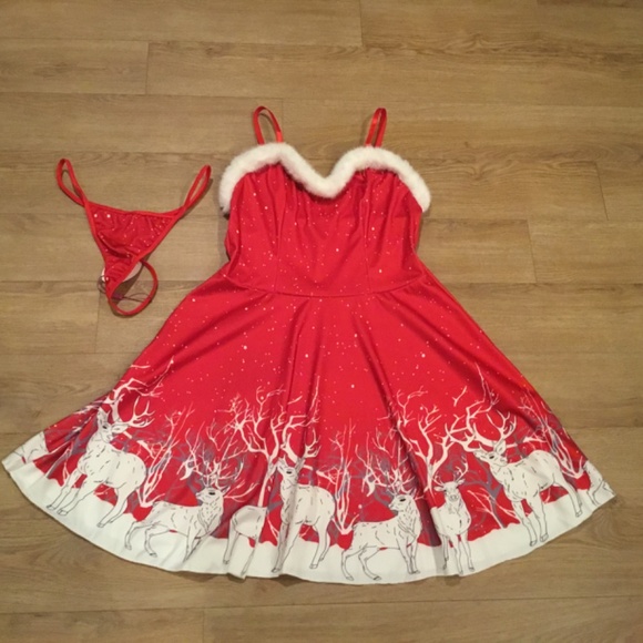 NWT Avidlove Christmas Babydoll Lingerie Size Large - Picture 6 of 8